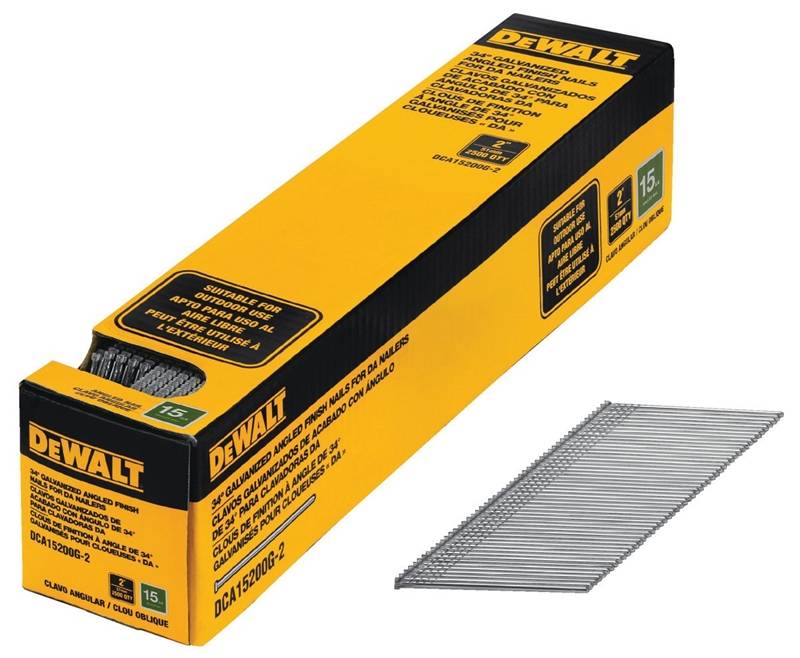 DEWALT DEWALT DCA15200G-2 Finish Nail, 2 in L, 15, Galvanized Steel, Flat Head, Smooth Shank HARDWARE & FARM SUPPLIES DEWALT