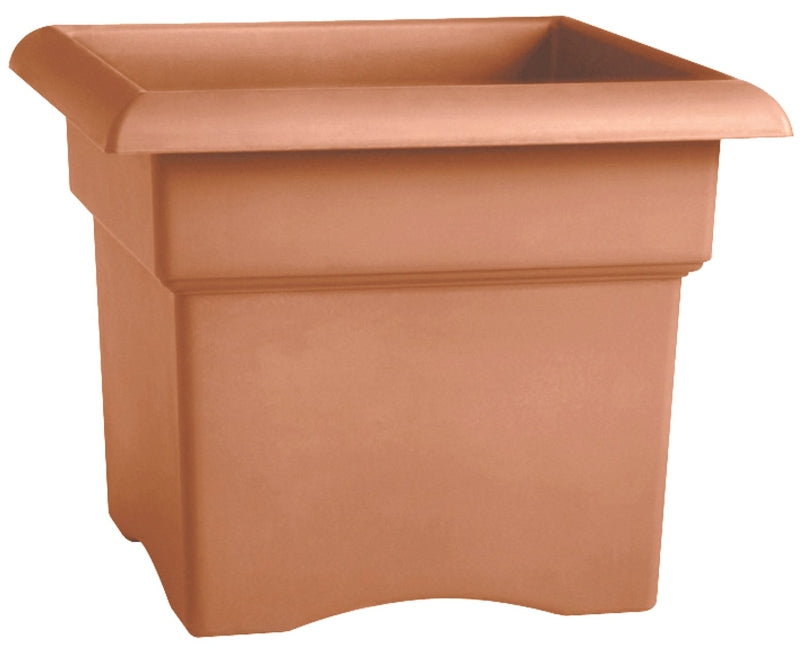 BLOEM Bloem 57014C Square Deck Box Planter, 11.1 in H, 14 in W, Square, Plastic, Terra Cotta LAWN & GARDEN BLOEM