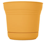 BLOEM Bloem SP1223 Planter, 12 in Dia, 10.8 in H, 12.3 in W, Saturn Design, Earthy Yellow, Matte LAWN & GARDEN BLOEM