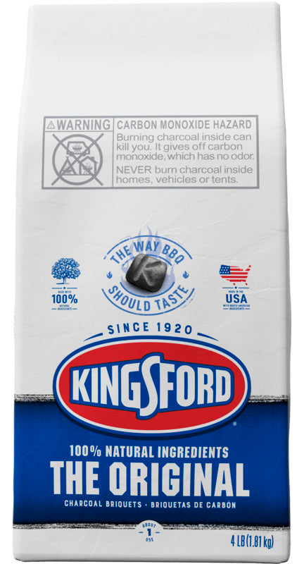 KINGSFORD Kingsford 10044600320707 Wood Charcoal Briquette, 4 lb Bag OUTDOOR LIVING & POWER EQUIPMENT KINGSFORD