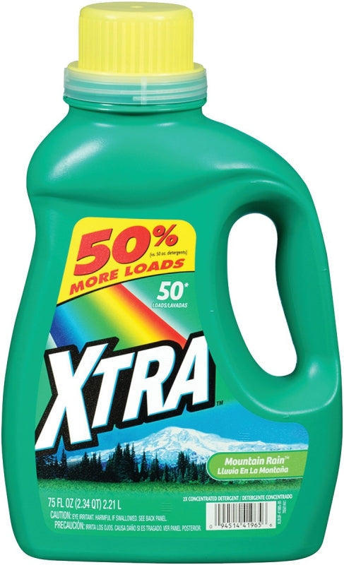 XTRA Xtra 41965 Laundry Detergent, 75 oz, Liquid, Mountain Rain