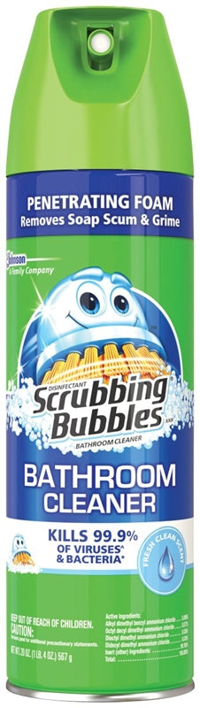 SCRUBBING BUBBLES Scrubbing Bubbles 71367 Bathroom Cleaner, 22 oz Aerosol Can, Pleasant Fresh Clean, Yellow