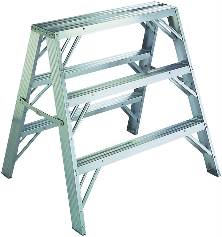 WERNER WERNER TW373-30 Work Step Ladder, 7 ft Max Reach H, 3-Step, 300 lb, Type IA Duty Rating, 3 in D Step, Aluminum PAINT WERNER   