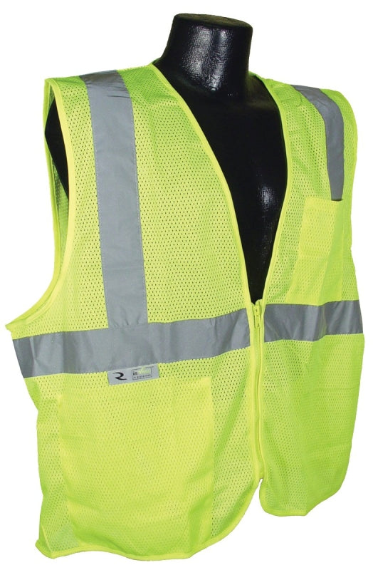 RADIANS Radians SV2ZGM-XL Economical Safety Vest, XL, Unisex, Fits to Chest Size: 28 in, Polyester, Green/Silver, Zipper CLOTHING, FOOTWEAR & SAFETY GEAR RADIANS