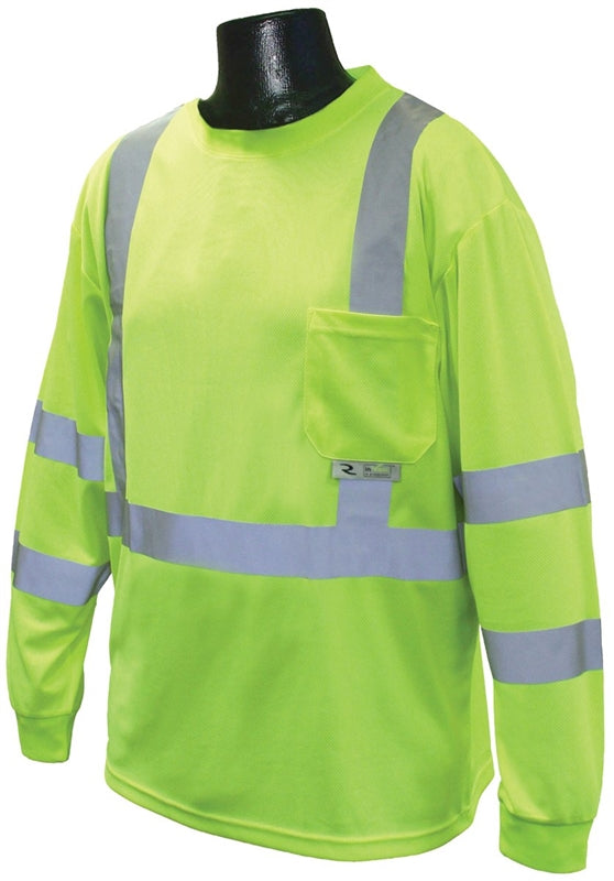 RADIANS Radians ST21-3PGS-XL Safety T-Shirt, XL, Polyester, Green, Long Sleeve, Pullover