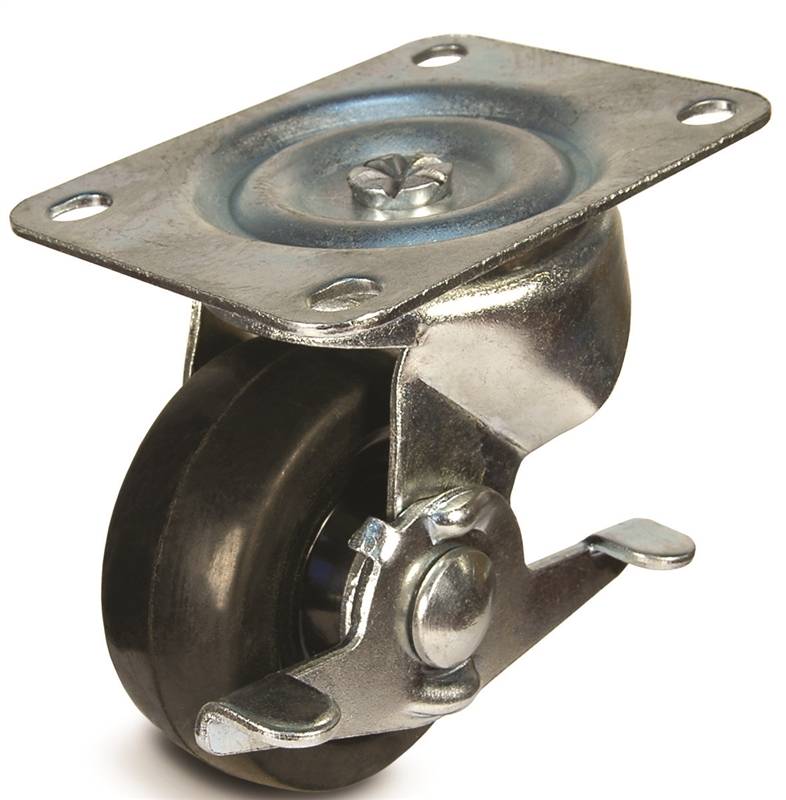 DH CASTERS Dh Casters C-GD40RSB Swivel Caster, 4 x 5-1/18 in Plate, 5 in H Dimensions, 4 in Dia Wheel, 1-1/4 in W Wheel, 200 lb HARDWARE & FARM SUPPLIES DH CASTERS