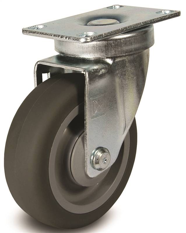 DH CASTERS Dh Casters C-LM5P1TPSB Swivel Caster, 5 in Dia Wheel, 1-1/4 in W Wheel, Thermoplastic Rubber Wheel, Gray, 240 lb HARDWARE & FARM SUPPLIES DH CASTERS
