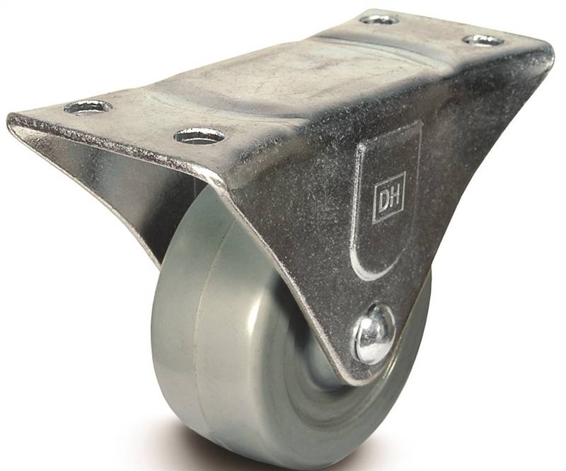 DH CASTERS Dh Casters C-GD20MRR Rigid Caster, 2 in Dia Wheel, 15/16 in W Wheel, Rubber Wheel, Gray, 125 lb HARDWARE & FARM SUPPLIES DH CASTERS