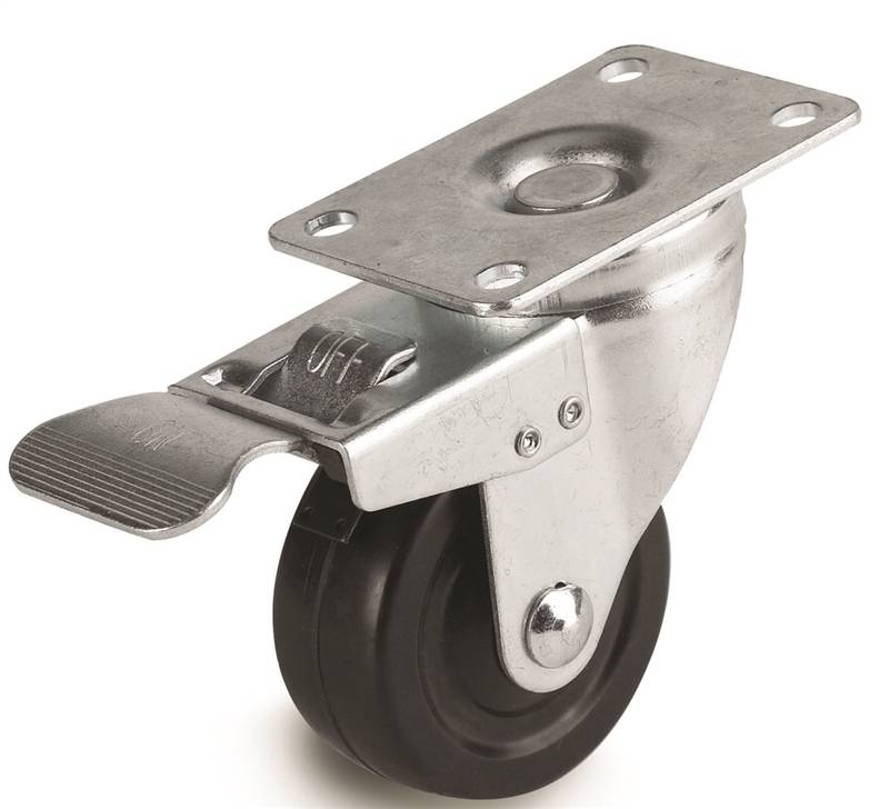 DH CASTERS Dh Casters C-ML5P1RS Swivel Caster, 2-3/8 x 3-5/8 in Plate, 6-5/32 in H Dimensions, 5 in Dia Wheel, 1-1/4 in W Wheel HARDWARE & FARM SUPPLIES DH CASTERS