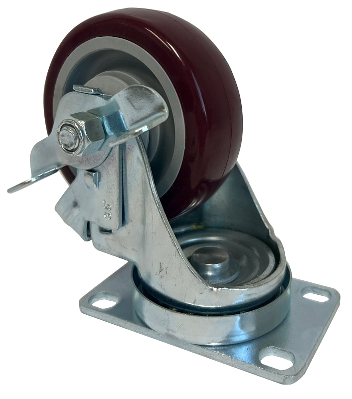 DH CASTERS Dh Casters C-LM35P1DPBSB Rigid Caster, 2-3/8 x 3-5/8 in Plate, 4-11/16 in H Dimensions, 3-1/2 in Dia Wheel HARDWARE & FARM SUPPLIES DH CASTERS