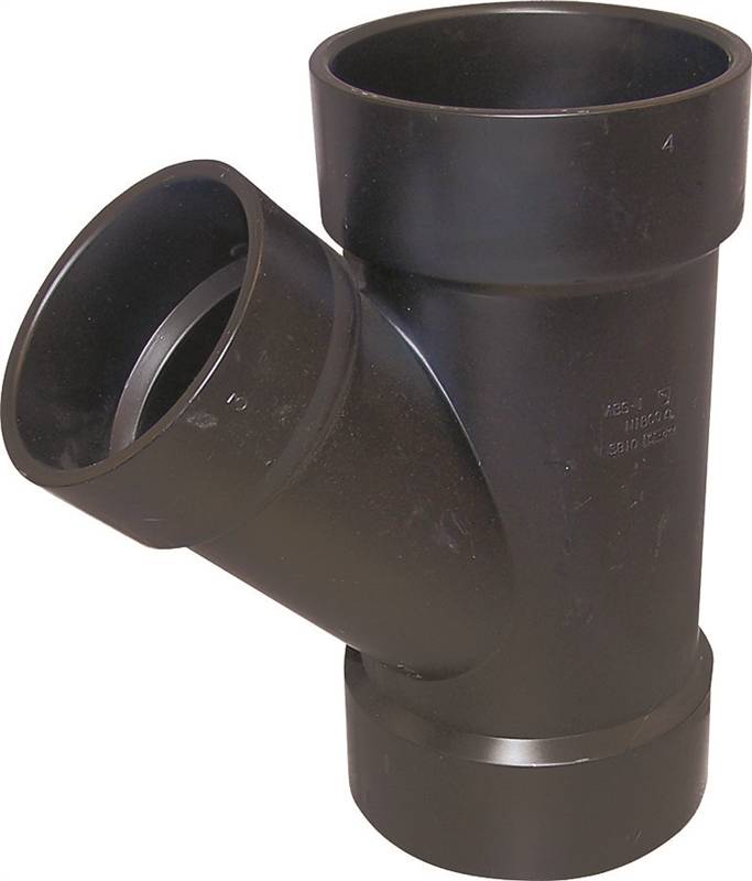 IPEX USA LLC-CANPLAS Canplas 102327LBC Reducing Pipe Wye, 4 x 4 x 3 in, Hub, ABS, Black LAWN & GARDEN IPEX USA LLC-CANPLAS
