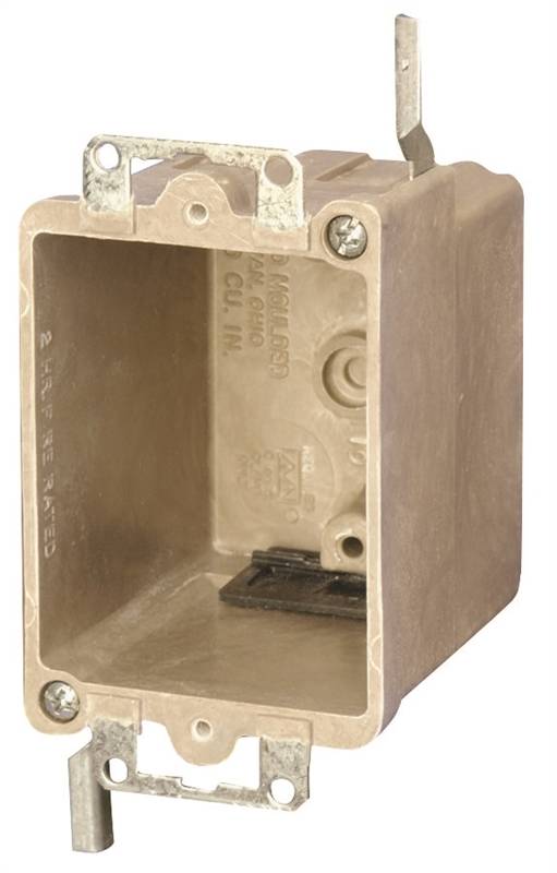 ALLIED MOULDED PRODUCTS fiberglassBOX 9363-EWK Electrical Box, 1 -Gang, Fiberglass Reinforced Polyester BMC, Beige/Tan, Bracket Mounting ELECTRICAL ALLIED MOULDED PRODUCTS