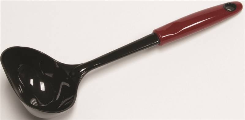 CHEF CRAFT Chef Craft 12160 Soup Ladle, 8 oz Volume, 12 in OAL, Nylon, Black/Red HOUSEWARES CHEF CRAFT