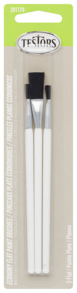 TESTORS BRUSH FLAT ECON GRAY SET OF 3 PAINT TESTORS   