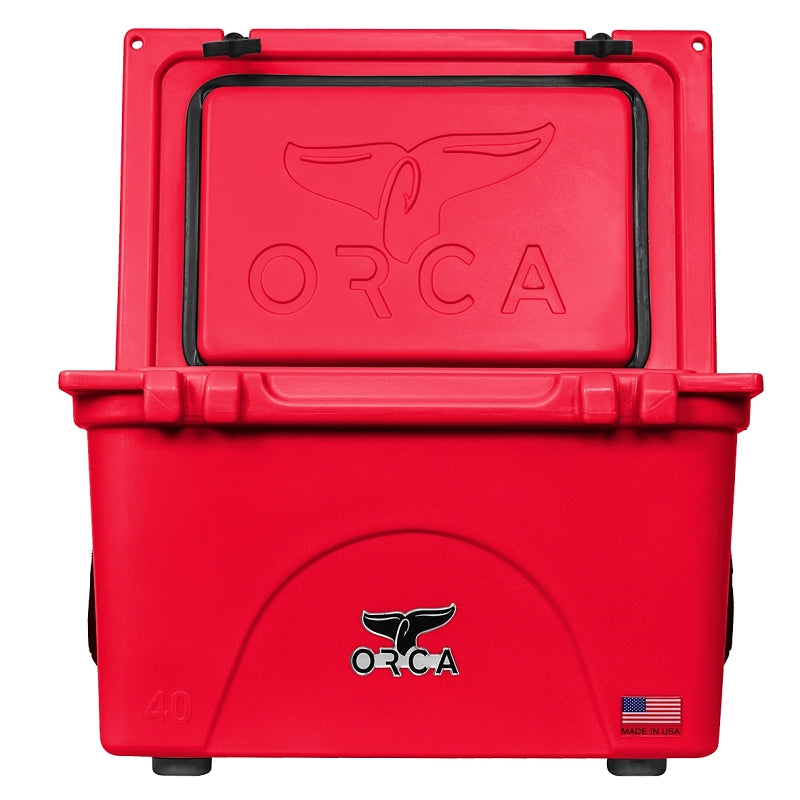 ORCA Orca ORCRE040 Cooler, 40 qt Cooler, Red, Up to 10 days Ice Retention OUTDOOR LIVING & POWER EQUIPMENT ORCA