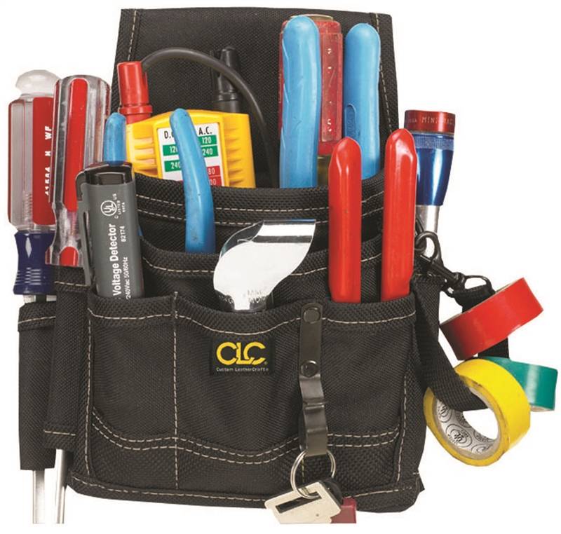 HULTAFORS CLC Tool Works Series 1503 Pouch, 9-Pocket, Polyester, Black, 6 in W, 9 in H, 3 in D TOOLS HULTAFORS
