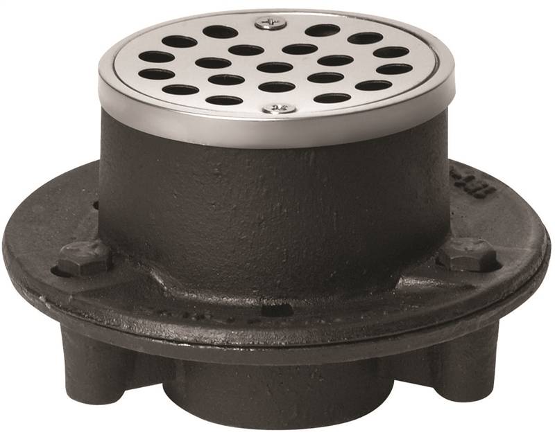 OATEY Oatey 42192 Shower Drain, Iron, Black, Specifications: Screw-In Cover Design, Round Shape PLUMBING, HEATING & VENTILATION OATEY