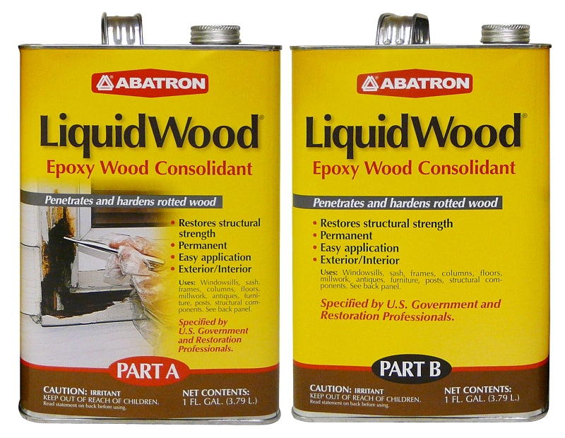 ABATRON, INC. Abatron LW2GKR Wood Filler, Liquid, Faint, Slightly Aromatic Part A, Irritating Ammonia Part B, Clear, 2 gal, Can PAINT ABATRON, INC.   