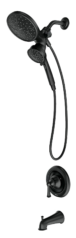 MOEN Moen Brecklyn 82611BL Tub and Shower Faucet, Six Function Showerhead, 1.75 gpm Showerhead, 6 Spray Settings, Matte PLUMBING, HEATING & VENTILATION MOEN