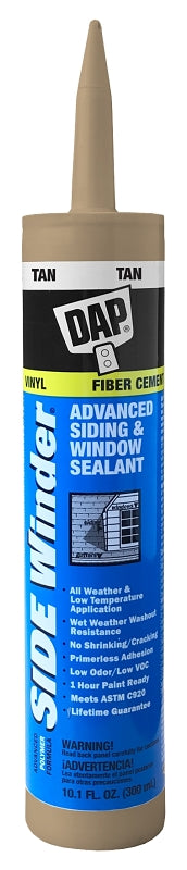 DAP DAP 00810 Siding and Window Sealant, Tan, 24 hr Curing, -35 to 140 deg F, 10.1 oz Cartridge PAINT DAP