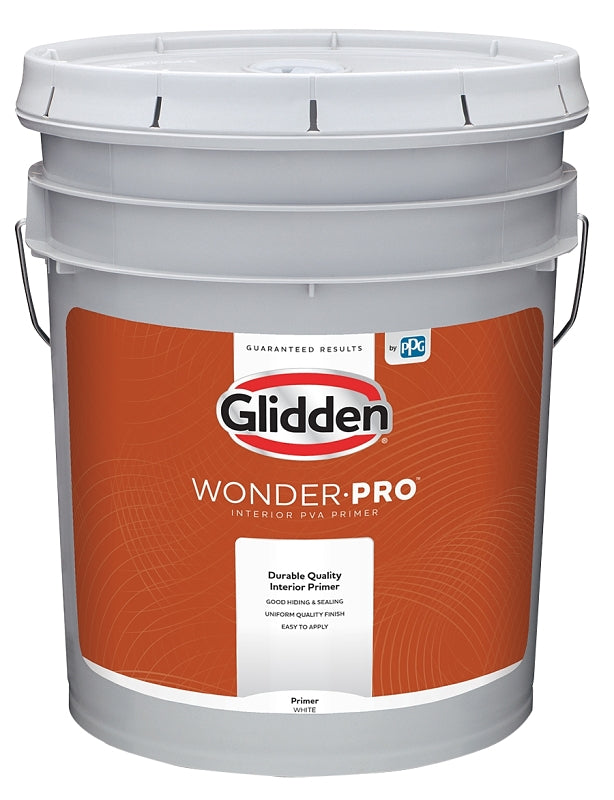 GLIDDEN Glidden Wonder-Pro GLWP3300 Series GLWP3300/05 PVA Primer, Flat, White, 5 gal PAINT GLIDDEN