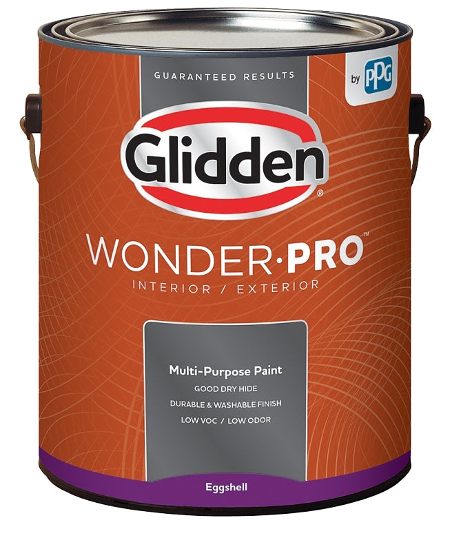 GLIDDEN Glidden Wonder-Pro GLWP31WB/01 Interior/Exterior Paint, Eggshell Sheen, Pastel Base/White, 1 gal AUTOMOTIVE GLIDDEN   