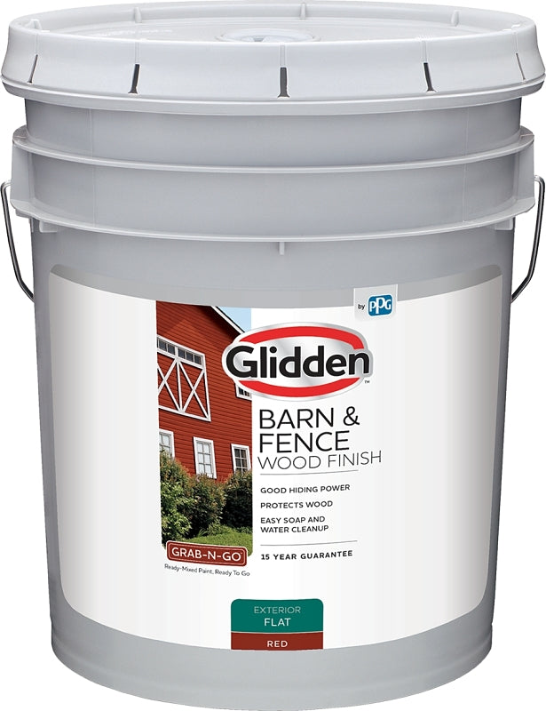 PPG PPG GLBFEX10RE05 Exterior Latex, Flat, Red, Liquid, 5 gal AUTOMOTIVE PPG   