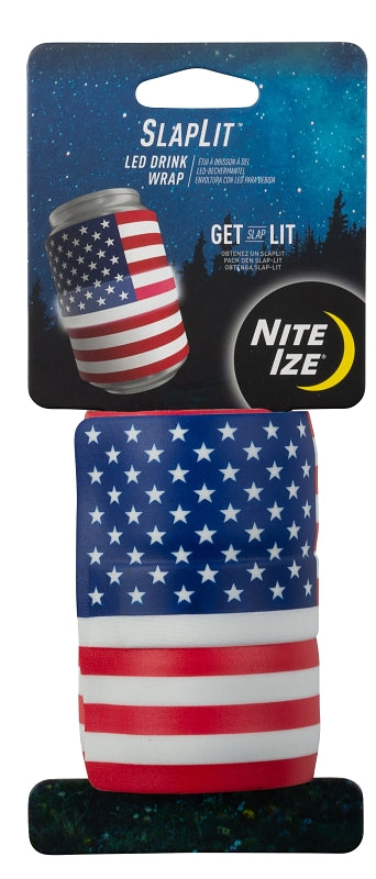 NITE IZE Nite Ize SlapLit SLDW-USA-R3 LED Drink Wrap, Rubber OUTDOOR LIVING & POWER EQUIPMENT NITE IZE