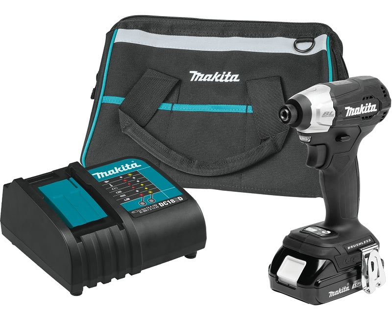 MAKITA Makita LXT Series XDT18SY1B Sub-Compact Impact Driver Kit, Battery Included, 18 V, 1.5 Ah, 1/4 in Drive, Hex Drive