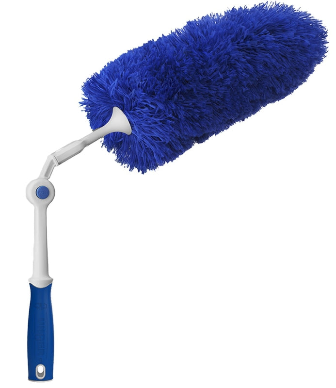 UNGER Unger 989230 Click and Dust Duster, 2 in Head, Microfiber Head, 6 in L Handle, Blue