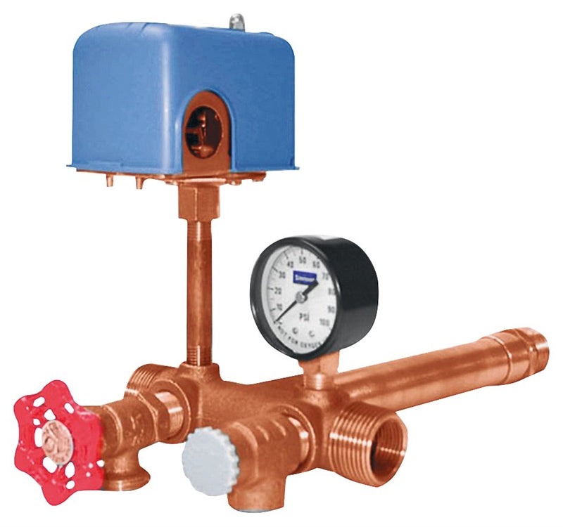 SIMMONS Simmons 709SBTP Tank Tee Package, Tank leg L10 in, female tapping 3/4 in, male tapping 1 in, 400 psi PLUMBING, HEATING & VENTILATION SIMMONS