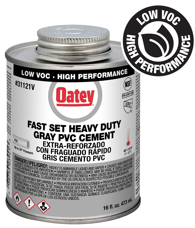 OATEY Oatey 31121V Heavy-Duty Fast Set Cement, 16 oz Can, Liquid, Gray PLUMBING, HEATING & VENTILATION OATEY