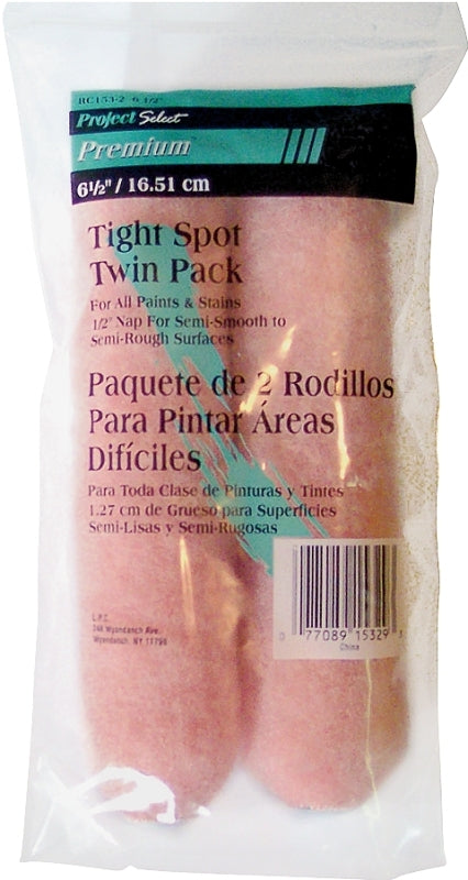 LINZER Linzer RC153-2 Roller Cover, Pink, 3/8 in Thick Nap, 6-1/2 in L, Polyester Cover, 12/PK