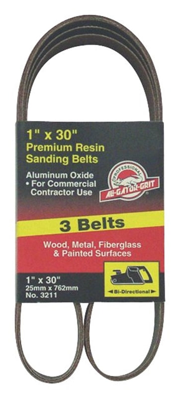 GATOR Gator 3212 Sanding Belt, 1 in W, 30 in L, 50 Grit, Coarse, Aluminum Oxide Abrasive TOOLS GATOR