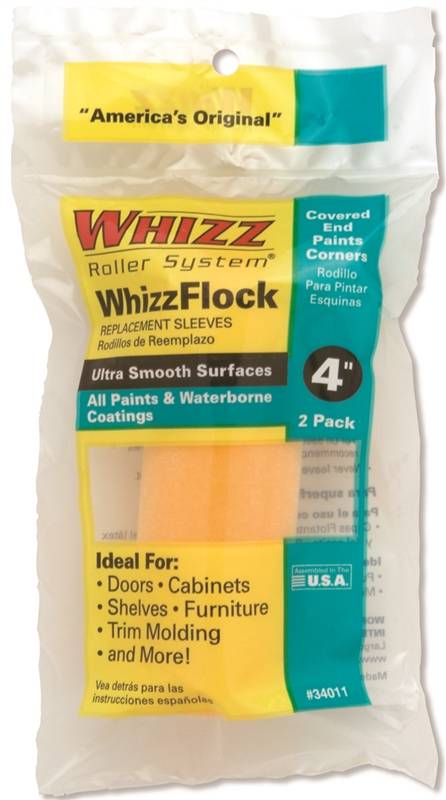 WHIZZ Whizz 34011 Roller Cover, 4 in L, Flock Cover PAINT WHIZZ   