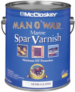MCCLOSKEY McCloskey 080.0006507.007 Spar Varnish, 450 to 550 sq-ft/gal Coverage Area, Semi-Gloss, Clear, Liquid, 1 gal