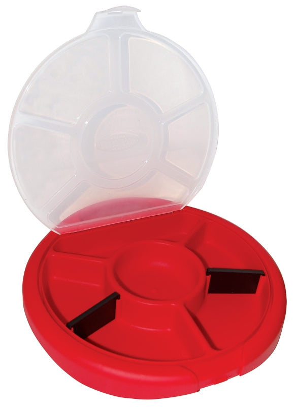 BUCKET BOSS Bucket Boss 10010 Bucket Seat, Plastic, Red, 12-1/4 in Dia x 1-1/2 in H Outside, 6-Compartment TOOLS BUCKET BOSS   