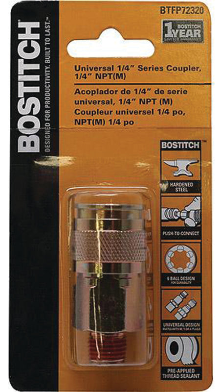 BOSTITCH Bostitch BTFP72320 Coupler, 1/4 in, MNPT, Steel, Plated TOOLS BOSTITCH