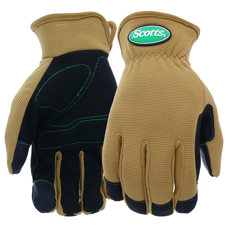 SCOTTS Scotts SC86111-L Gloves, Women's, L, Reinforced Thumb, Shirred Elastic Cuff, Spandex/Synthetic Leather, Brown CLOTHING, FOOTWEAR & SAFETY GEAR SCOTTS