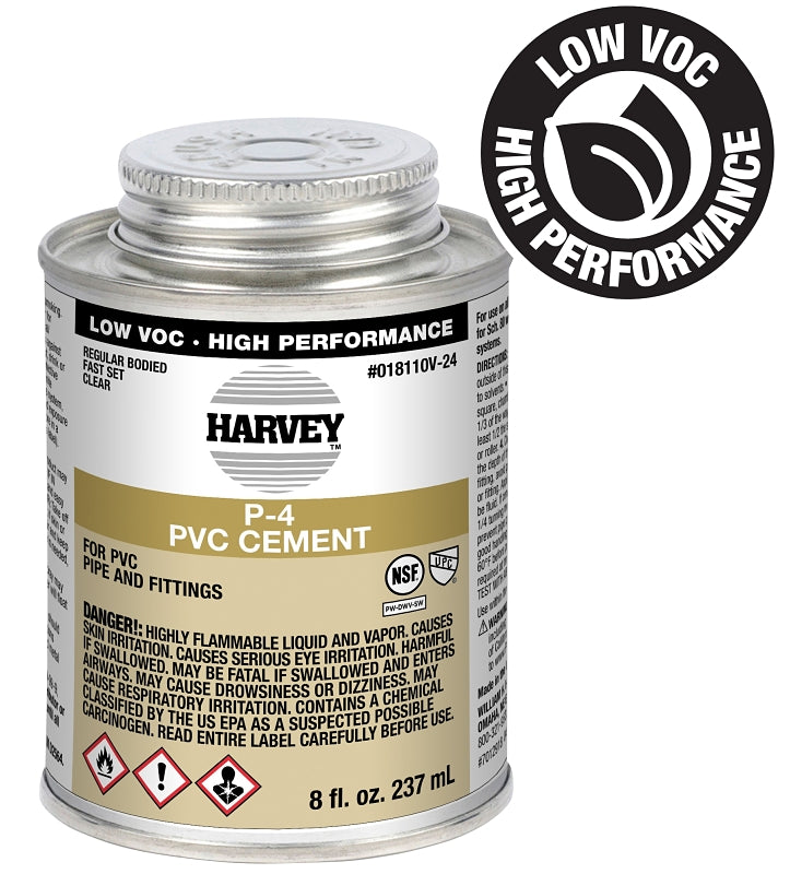 HARVEY Harvey 18110V-24 Regular-Bodied Fast Set Cement, 8 oz Can, Liquid, Clear PLUMBING, HEATING & VENTILATION HARVEY