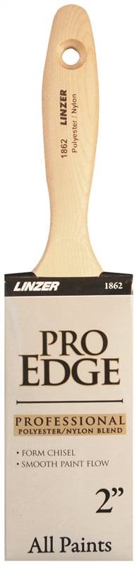 LINZER Linzer 1862-2 Paint Brush, 2 in W, 2-3/4 in L Bristle, Nylon/Polyester Bristle, Beaver Tail Handle PAINT LINZER