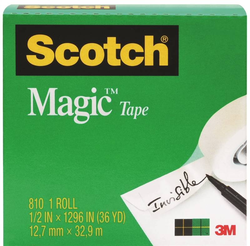 SCOTCH Scotch Magic 810 Office Tape, 1296 in L, 3/4 in W, Acetate Backing PAINT SCOTCH   