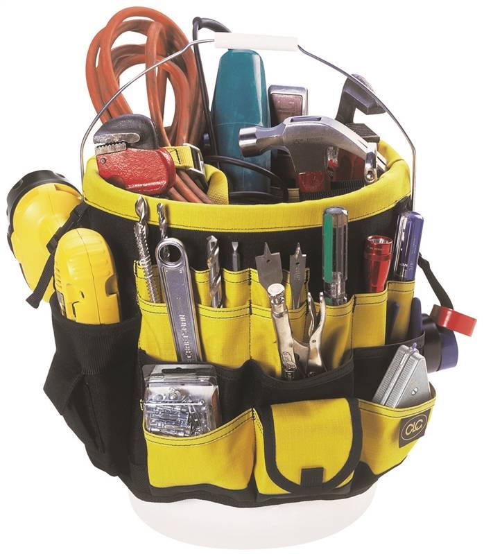 HULTAFORS CLC Tool Works Series 4122 Bucket Tool Organizer, 61-Compartment, Rip-Stop Fabric, Black/Yellow TOOLS HULTAFORS