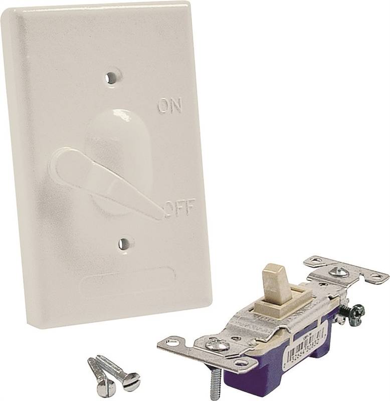 HUBBELL Hubbell 5121-1 Toggle Cover, 4-39/64 in L, 2-53/64 in W, Metal, White, Powder-Coated ELECTRICAL HUBBELL