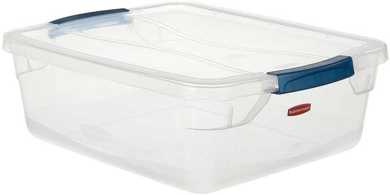 RUBBERMAID Rubbermaid Clever Store RMCC160000 Storage Container, Plastic, Clear, 16.8 in L, 13.3 in W, 5.3 in H HOUSEWARES RUBBERMAID   
