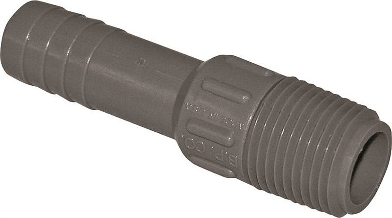 BOSHART INDUSTRIES Boshart UPPA-05 Pipe Adapter, 1/2 in, MPT x Insert, Polyethylene, Gray, 200 psi Pressure PLUMBING, HEATING & VENTILATION BOSHART INDUSTRIES