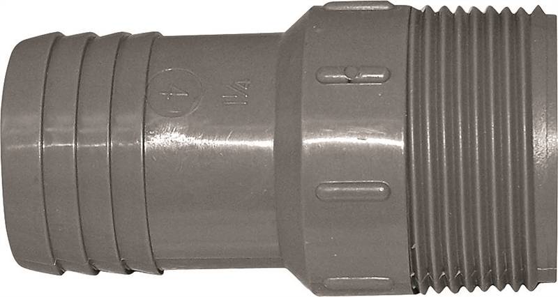 BOSHART INDUSTRIES Boshart UPPA-12 Pipe Adapter, 1-1/4 in, MPT x Insert, Polyethylene, Gray, 200 psi Pressure PLUMBING, HEATING & VENTILATION BOSHART INDUSTRIES