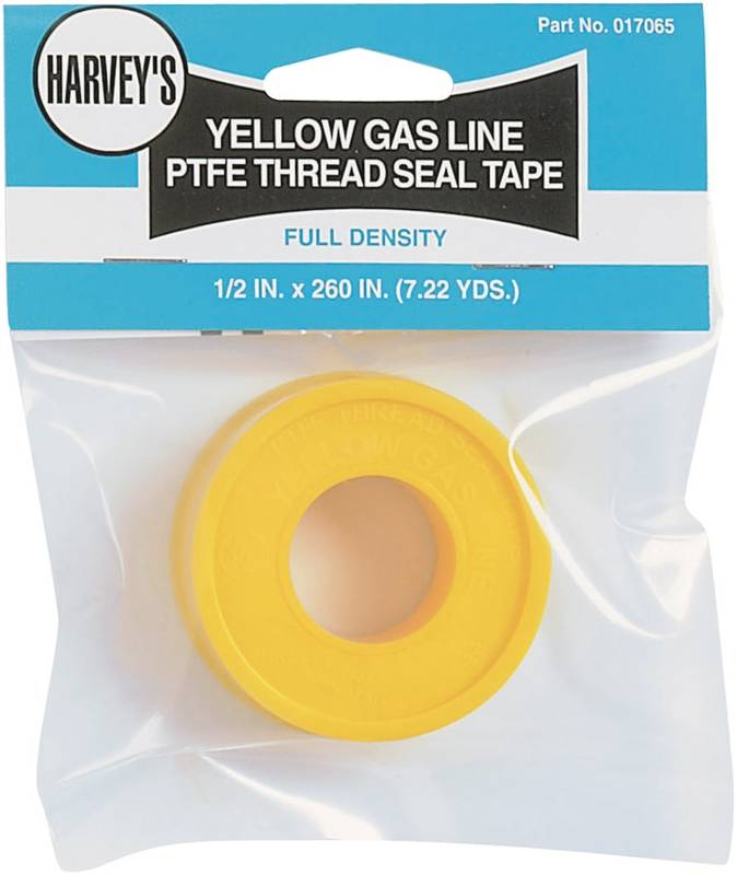 HARVEY Harvey 17065 Thread Seal Tape, 260 in L, 1/2 in W, PTFE, Yellow PLUMBING, HEATING & VENTILATION HARVEY