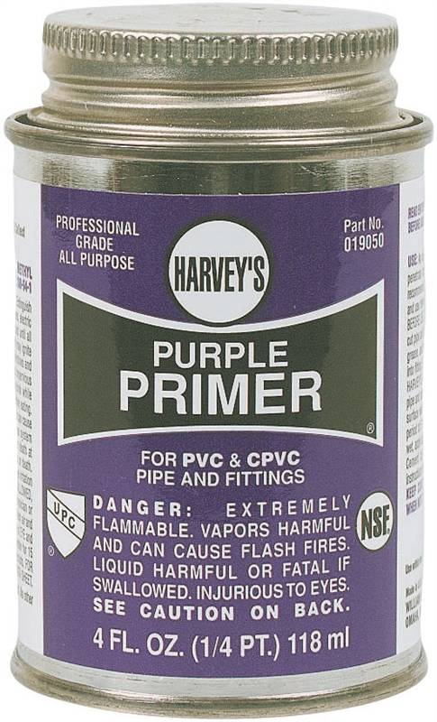 HARVEY Harvey 19050-24 All-Purpose Professional-Grade Primer, Liquid, Purple, 4 oz Can PLUMBING, HEATING & VENTILATION HARVEY