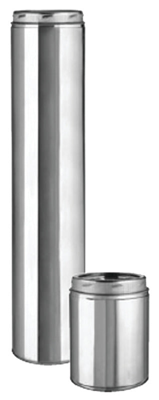 SELKIRK Selkirk 206148U Chimney Pipe, 6 in ID, 8 in OD, 48 in L, Stainless Steel, Includes: Twist-Lock Coupler with Locking Band PLUMBING, HEATING & VENTILATION SELKIRK